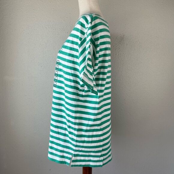 NWT Jennifer Moore Green and White T-Shirt Size M - Picture 3 of 6